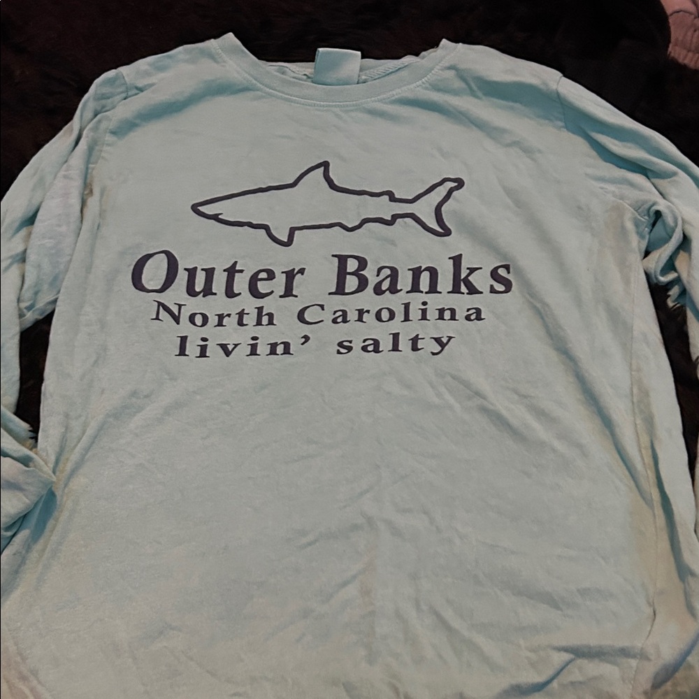 Vintage turquoise Long Sleeve Shirt